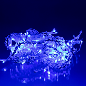 Вулична гірлянда Бахрома 6 м 105 LED синій, білий дріт, ефект флеш
