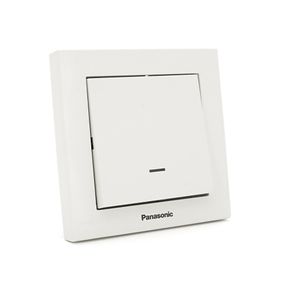 Вимикач Panasonic Karre Plus 55 одноклавішний з підсвічуванням, білий