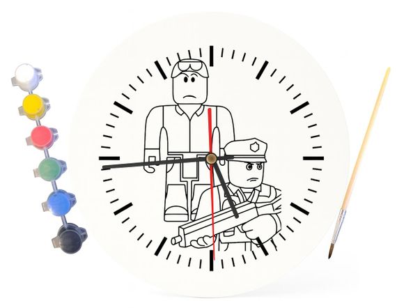 Детский набор для творчества часы раскраска Копы из Интернет Игры 30 см (Г0185) | Зображення 3