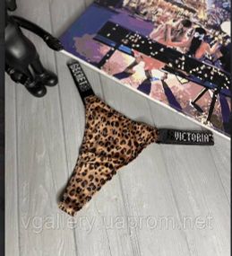 Женские кружевные стринги Виктория Сикрет со стразами, бикини стринги Victoria`s Secret, премиум качество
