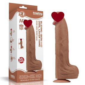 Фалоімітатор - Sliding-Skin Dual Layer Dong 14" Brown sexstyle