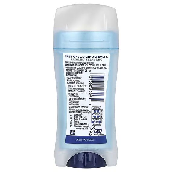 Дезодорант-антиперспірант жіночий Secret Aluminium free solid deodorant Coconut (68 g) | Зображення 1