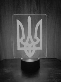 Акриловий світильник-нічник Тризуб білий tty-n000433