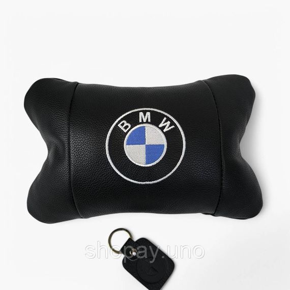 Автомобильная подушка для шеи с лого BMW, Подушка с логотипом бренда Дорожная под голову ZN-96 | Зображення 1