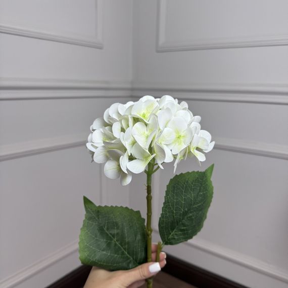Гортензия латексная искусственная h=70см. d=17 cm 5шт/уп. Цвет: белый PU-79 | Зображення 1