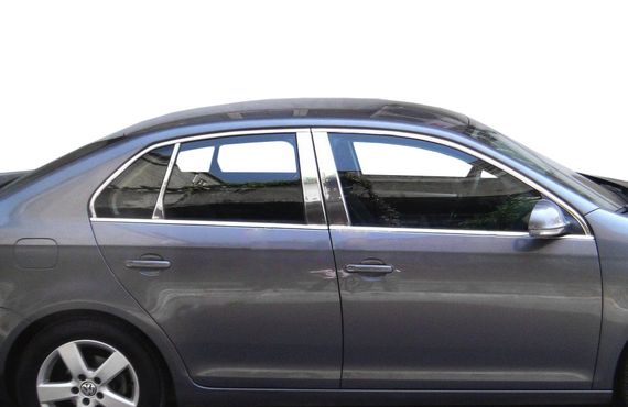 Наружняя окантовка стекол (4 шт, нерж) OmsaLine - Итальянская нержавейка для Volkswagen Jetta 2006-2011 гг | Зображення 1