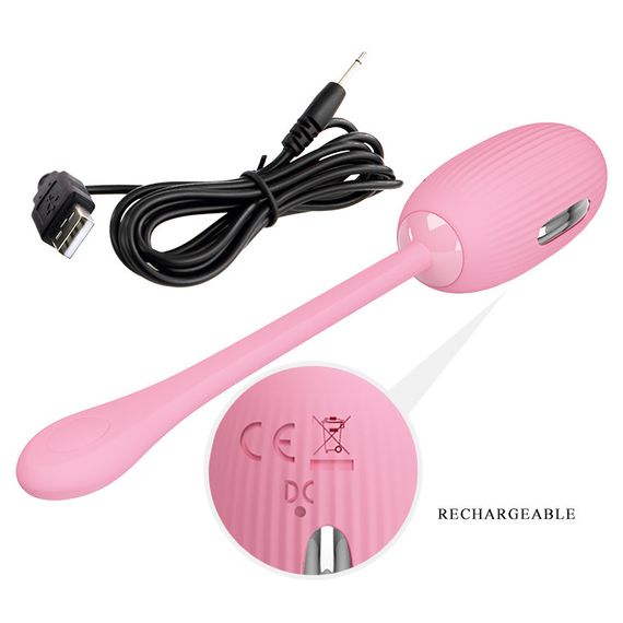Віброяйце - Pretty Love Doreen Electric Shock Egg Light Pink (App) sexstyle | Зображення 6