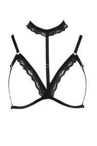 Стрепы с чокером Passion Exclusive SHELLY BRA Черный 2XL/3XL
