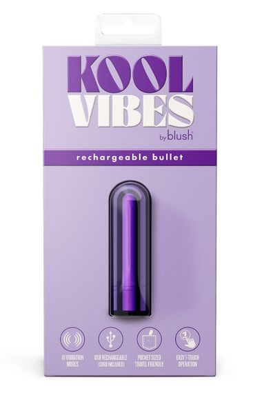 Перезаряжаемая вибрирующая пуля Blush Kool Vibes Mini фиолетовая Sex Aura | Зображення 4