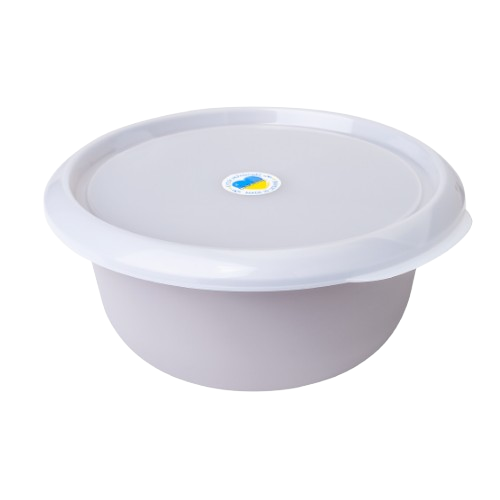 Миска з кришкою 3,75л пластик какао/прозорий Алеана