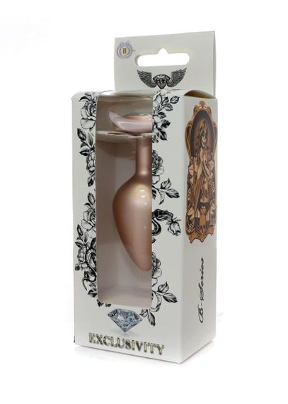 Анальна металева пробка Plug-Jewellery Pearl Gold Heart PLUG- Clear M sexstyle | Зображення 10