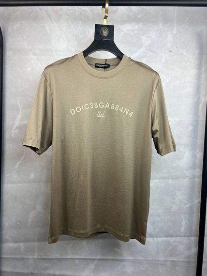 Футболка Dolce Gabbana бежева з логотипом f687