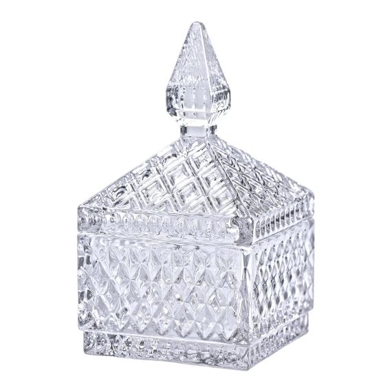 Цукерниця скляна з кришкою 8.5х8.5х15 см квадратна HP-YH-27 | Зображення 2