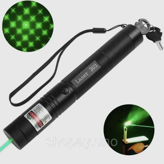 Лазерний покажчик з фокусуванням променя Green Laser Pointer JD-303, Хіт лазерна указка KQ-83 | Зображення 1
