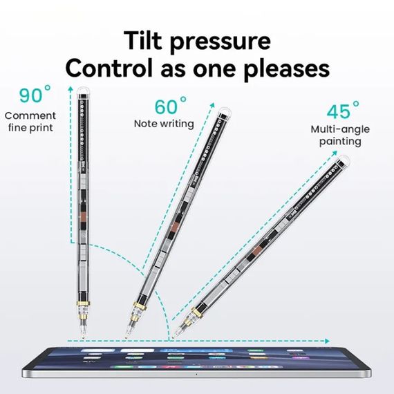 Стилус Usams US-ZB264 Transparent Magnetic Charding Tilt-sensitive Active Touch for iPad Transparent black | Зображення 3