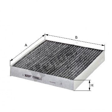 Фильтр салона угольный Jaguar XF 08- / XJ 09-, Hengst, E5948LC,