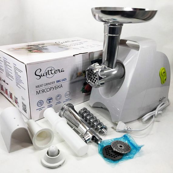 М'ясорубка Suntera SMG-5425W, м'ясорубка-соковитискач, електрична м'ясорубка з насадками для дому | Зображення 9