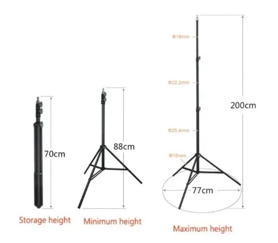 Штатив-стойка-тренога для кольцевой лампы, телефона и камеры 200см | Зображення 2
