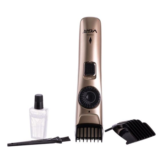 Машинка для стрижки волосся та бороди  на акумуляторі з насадками Золотистий VGR V-031 | Зображення 1