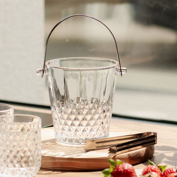 Ведерко для льда стеклянное 1 л с металлическими щипцами HP-19-21GLASS | Зображення 1