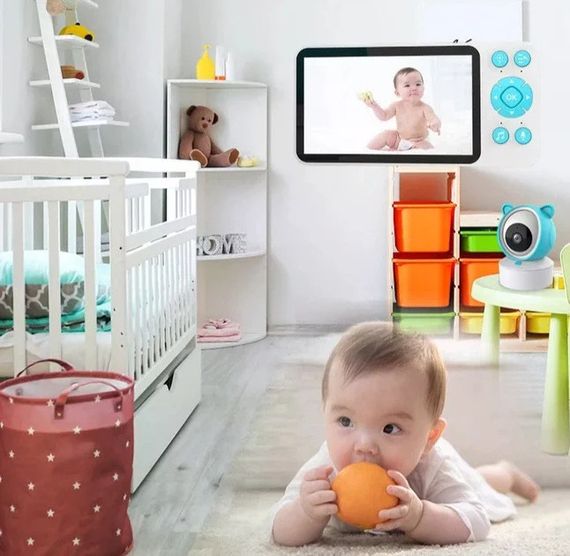 Видеоняня C8 Wi-Fi с монитором 5″ • Умная видеоняня C8 Full HD 1080P с приложением Tuya, ночным видением и двусторонней связью | Зображення 4