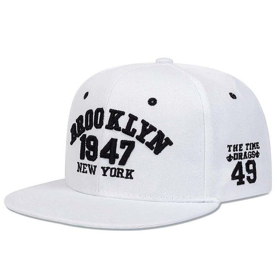 Кепка снепбек (Snapback)  Brooklyn 1947 NY Білий 56-61р (9021) | Зображення 6