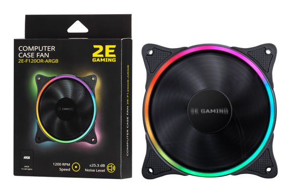 Корпусной вентилятор 2E GAMING (F120OR-ARGB) 120мм,3+3pin 5VAura,черн.лопасти,рамка, outer LED (2E-F120OR-ARGB)