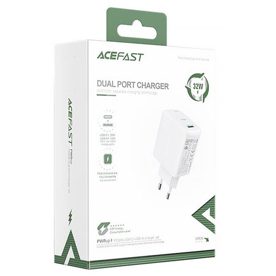 СЗУ Acefast A5 PD32W+QC3.0 (1USB-A/1C) White | Зображення 3