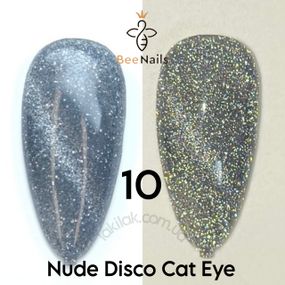 Світловідбивний гель-лак Bee Nails Nude Disco №10 з ефектом котячого ока 8мл