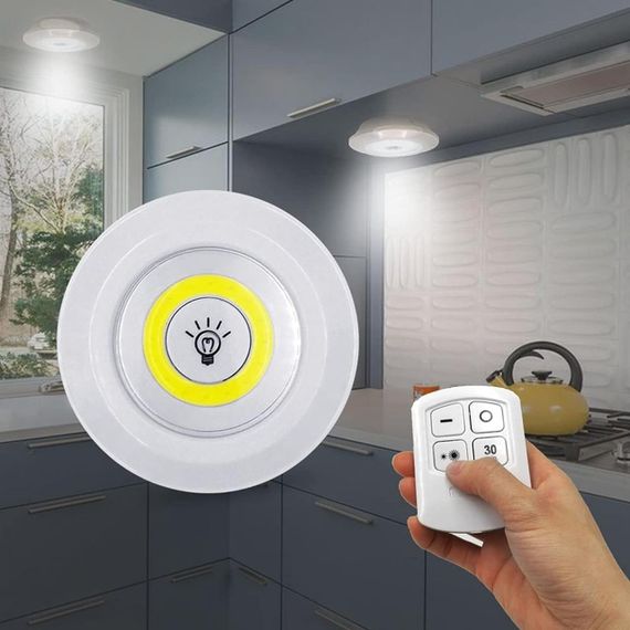 Світлодіодний сенсорний нічник з пультом, 3 шт, від батарейок ААА, LED light with Remote Control / Набір LED світильників | Зображення 1