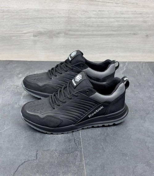 Демісезонні шкіряні кросівки Reebok  чорні