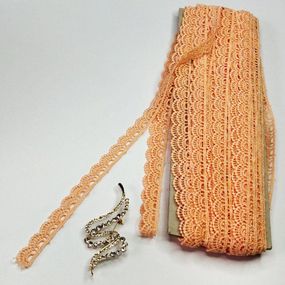 Кружево макраме  1,2см (20м) Цвет - Персик (51-Y12459-3)