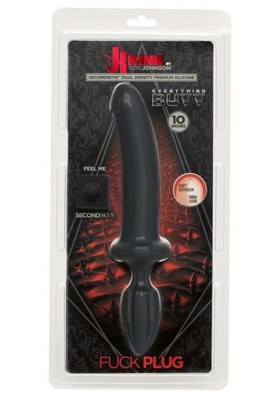 Анальний плаг з ділдо Doc Johnson Kink - Dual Density SECONDSKYN Fuck Plug - Black | Зображення 3