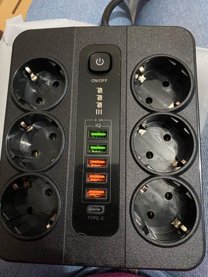 Мережевий подовжувач на 6 розеток + USB Type-C до 3000 в Атт | Зображення 5