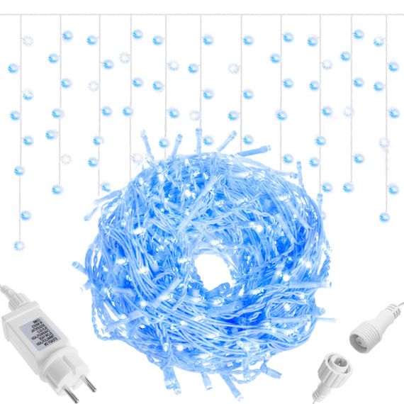 Гірлянда бахрома вулична (зовнішня) Springos 12 м 300 LED + Flash CL0318 Blue | Зображення 8