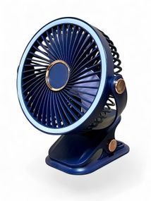 Вентилятор F2-150 аккумуляторный с LED подсветкой и прищепкой - Dark Blue
