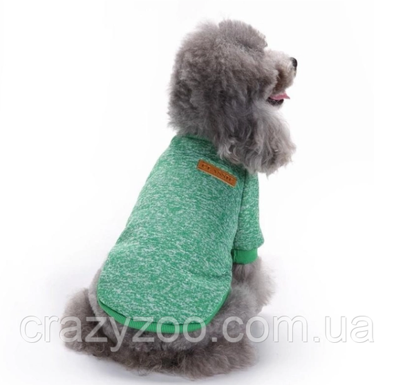 Кофта для собак и котов EcoToys Green L рябая зеленая A: 36 см B: 44 см C: 29 см L-7071 | Зображення 4