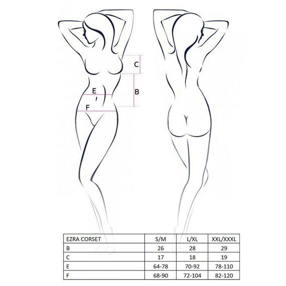 Корсет з декольте Passion ERZA CORSET black, L/XL | Зображення 4