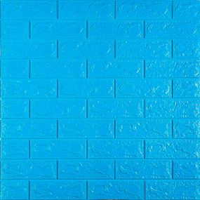 3D панель самоклеюча 700х770х5мм цегла Блакитна (005-5) SW-00000297