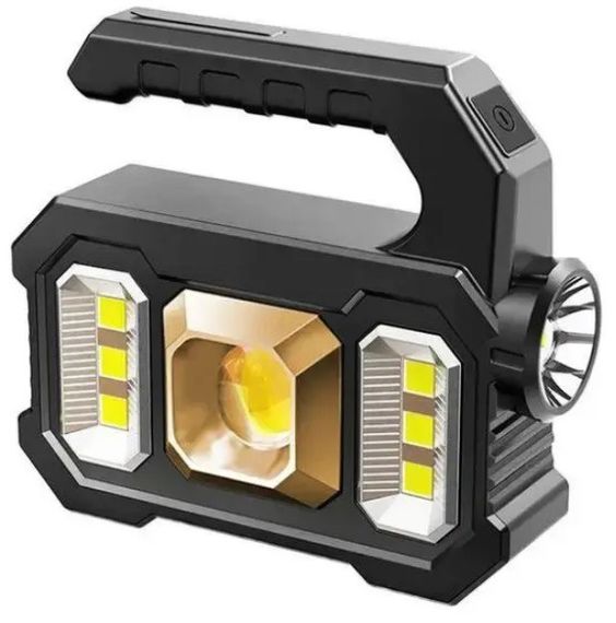 Фонарь переносной аккумуляторный Kejia KJ-208 повербанк солнечная панель работа от батареек | Зображення 2