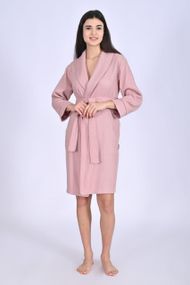 Жіночий вафельний халат Nusa 4271 пудровий L/XL