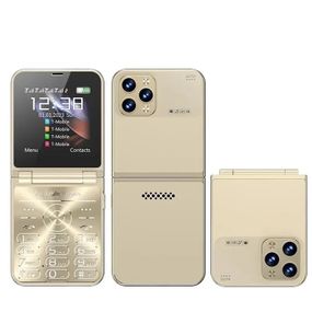 Кнопочный мобильный телефон раскладушка AIEK I15 Max на 4 сим карты Gold