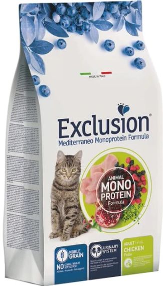 Повнораціонний сухий корм Exclusion Cat Adult Chicken з м’ясом курки для дорослих котів всіх порід 0,3 кг
