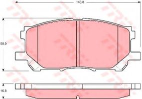 Колодка гальм. диск. LEXUS RX, передн. (вир-во TRW) TRW GDB3338 на TOYOTA HARRIER (MCU3_, MHU3_, ACU3_, GSU3_)