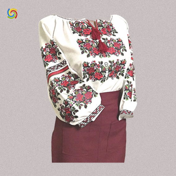 Рубашка Украинская вышиванка 226312 цвет белый размер 3XL