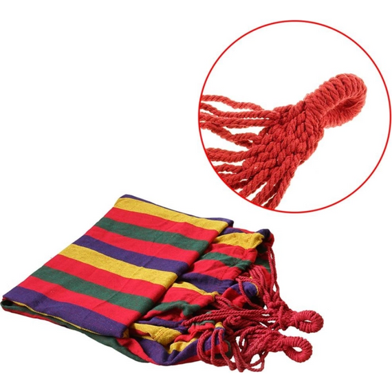 Підвісний гамак для відпочинку різнобарвний, Двомісний туристичний гамак на двох   знижка | Зображення 2