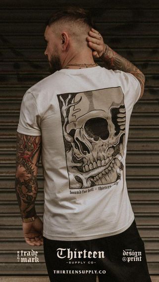 Футболка мужская с принтом повседневная M Белая