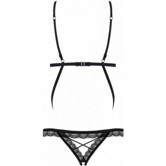 Боді з тонкими стрепами та мереживними вставками Obsessive 865-TED-1 чорний, L/XL sexstyle | Зображення 2