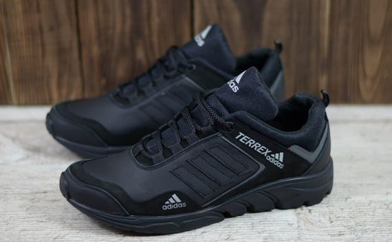 Шкіряні кросівки Adidas колір чорний
