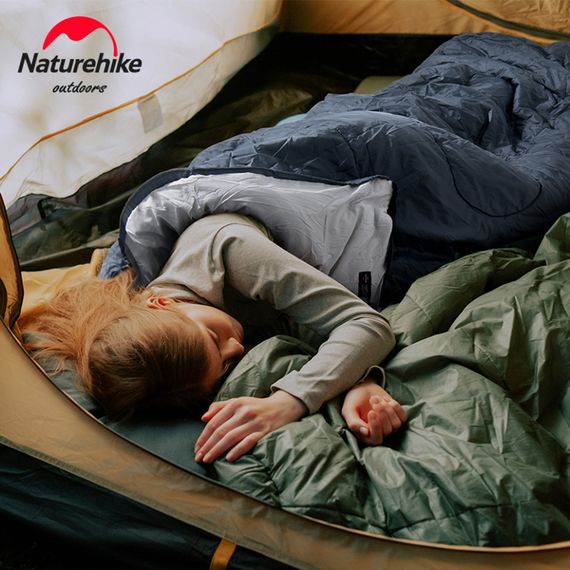 Спальник з капюшоном та закругленим дном Naturehike Y150 NH21MSD08 лівий, темно-блакитний | Зображення 3